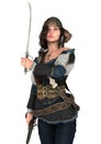 3D Rendering Pirate Woman on White Royalty Free Stock Photo