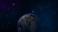 3d rendering: Planet Earth in outer space. Imaginary view of planet earth in a star field Royalty Free Stock Photo