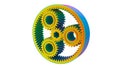 3D rendering - planetary gears FEA analysis