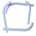 3d rendering of plaster molds Abstract geometry blue frame. Minimalistic forms. Stylish aesthetic