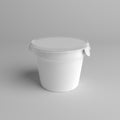 3D rendering Plastic tub with foil lid container for dessert, yogurt, ice cream, sour cream, snack, butter, margarine or
