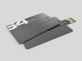 3d rendering of plastic usb card mockup, visiting flash drive namecard mock up for 64 Gb, clipping path included.