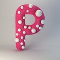 3d rendering of polka dot plasticine handmade font