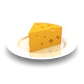 3D Rendering of plate with cheese Royalty Free Stock Photo