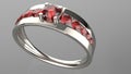 3D rendering platinum ring Royalty Free Stock Photo