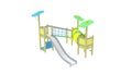 3D rendering of a playground metal tube object play house park Royalty Free Stock Photo