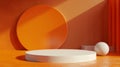 White Object on Table Next to Orange Wall Royalty Free Stock Photo