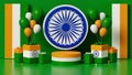 3d rendering podium of india independence day 235