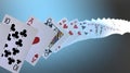 Poker cards falling Royalty Free Stock Photo