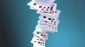 Poker cards falling Royalty Free Stock Photo