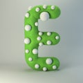 3d rendering of polka dot plasticine handmade font