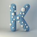 3d rendering of polka dot plasticine handmade font