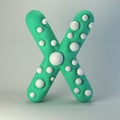 3d rendering of polka dot plasticine handmade font