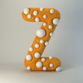 3d rendering of polka dot plasticine handmade font