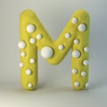 3d rendering of polka dot plasticine handmade font