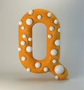 3d rendering of polka dot plasticine handmade font