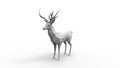 3d rendering of a polygon deer isolated in white studio background