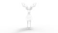 3d rendering of a polygon deer isolated in white studio background