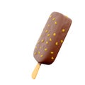 3d rendering popsicle with nuts icon. 3d render ice cream with chocolate and nuts icon