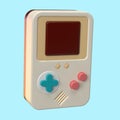 3D Rendering of Portable Video Game Console Icon for Website, Application, and Banner. Retro Portable Video Game Console 3D