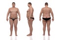 3D Rendering : Portrait of standing male endomorphheavy weight body type Royalty Free Stock Photo