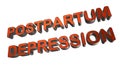 3D rendering postpartum depression word postnatal PPD concept letter design isolated on white background Royalty Free Stock Photo