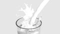 3D rendering of pouring milk splashing Royalty Free Stock Photo