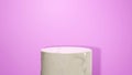 3D Rendering of Premium Marble pattern podium mock on pink background platform for product presentation