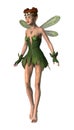 3D Rendering Spring Fairy on White