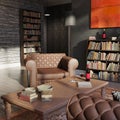 3D Rendering Private Library Royalty Free Stock Photo