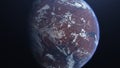 3D rendering of the process of terraforming Mars as a result of humanity colonization of the red planet