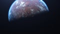 3D rendering of the process of terraforming Mars as a result of humanity colonization of the red planet