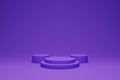 3D rendering purple colour minimal concept cylinder pedestal or podium for product showcase display