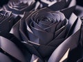 3D rendering of purple and gold origami roses