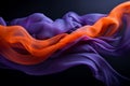 3d rendering of a purple and orange fabric on a black background Royalty Free Stock Photo