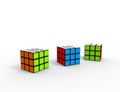 3d rendering of a puzzle cube isolated in white studio background