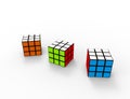 3d rendering of a puzzle cube isolated in white studio background