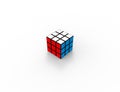 3d rendering of a puzzle cube isolated in white studio background