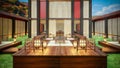 3D Rendering of Quaint Modern Chinese Tea House Royalty Free Stock Photo