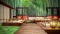 3D Rendering of Quaint Modern Chinese Tea House Royalty Free Stock Photo