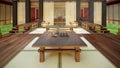 3D Rendering of Quaint Modern Chinese Tea House Royalty Free Stock Photo