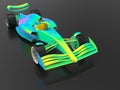 3D rendering - race car finite element analyis Royalty Free Stock Photo