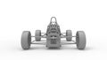 3D rendering of a race car frame chasis made out of tubes and pipes isolated in white studio background.