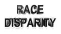 3D rendering race disparity word ethnic intolerance concept letter design isolated on white background