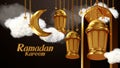 3D rendering Ramadan Kareem Lanterns 89
