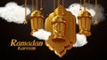 3D rendering Ramadan Kareem Lanterns 82