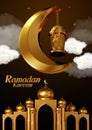 3D rendering Ramadan Kareem Moon 124