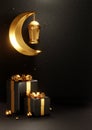 3D rendering Ramadan Moon 126