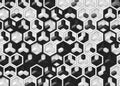 3d rendering. random black and white color modern hexagonal shape pattern wall background Royalty Free Stock Photo