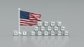3D rendering rare-earth elements with american flag - 3D rendering Royalty Free Stock Photo